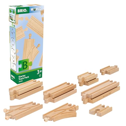 BRIO World – 36099 Schienen Starter Sortiment B | 12-teiliges Holzschienenset für Kinder ab 3 Jahren von BRIO