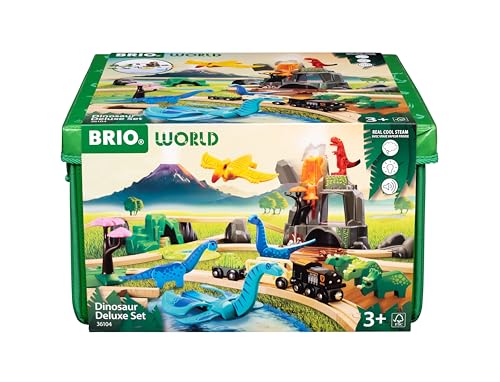 BRIO World - 36104 Dinosaurier Deluxe Set - 45-teiliges Zugset für Kinder ab 3 Jahren von BRIO