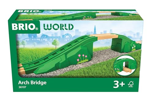 BRIO World 36107 - Modulare Brücke - Zugset-Zubehör für Kinder ab 3 Jahren Holzeisenbahn Zubehör - Eisenbahn Spielzeugzug für Kinder ab 3 Jahren von BRIO