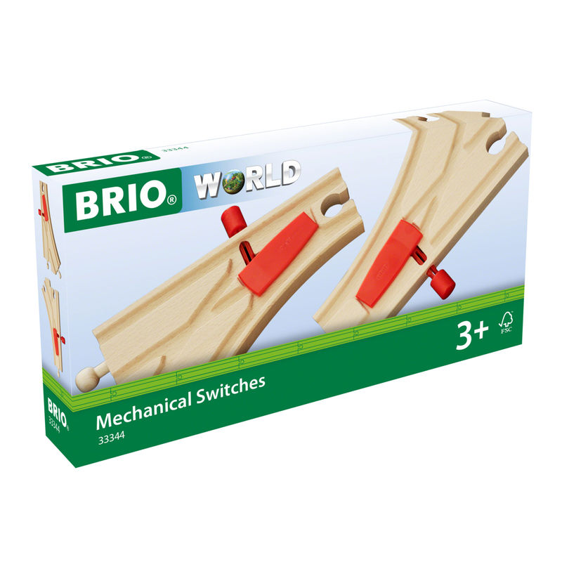 Brio "Mechanisches Weichenpaar L + M1", Holzeisenbahn-Schienen, 2 Stück von Brio Brio® World