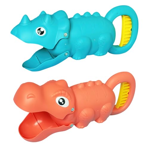 2 Stück Sandgreifer Kinder Tyrannosaurus Rex Triceratops Greifer Handbagger Sandspielzeug Sandbohrer Spielzeug Strandspielzeug Sandbagger für Strand Sandkasten Schnee Schaufel für Kinder ab 3 Jahre von BRISKORE