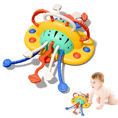 Montessori Spielzeug, Zugschnur Spielzeug Montessori Spielzeug ab 6 Monate Greifling Baby Motorikspielzeug Sensorik Sensorik Spielzeug Baby Motorikspielzeug Baby Lernspiele für Babys und Kleinkinder von BRISKORE