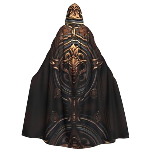 BROLEO Copper Relief Devil Prints Halloween Adult Hooded Cloak for Costume Parties and Theme Events von BROLEO