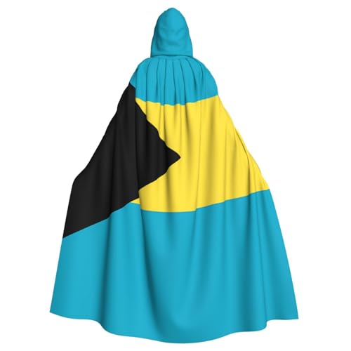 BROLEO Flagge der Bahamas Prints Halloween Erwachsene Kapuzenumhang für Kostümpartys und Themenveranstaltungen von BROLEO