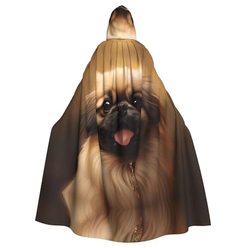 BROLEO Halloween Erwachsene Kapuzenumhang für Cosplay, Kostümpartys und mehr Pekinese Hund Bild von BROLEO