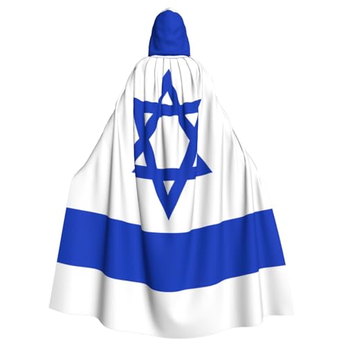 BROLEO Halloween-Umhang mit Kapuze für Cosplay, Kostümpartys und mehr, israelische Flagge von BROLEO