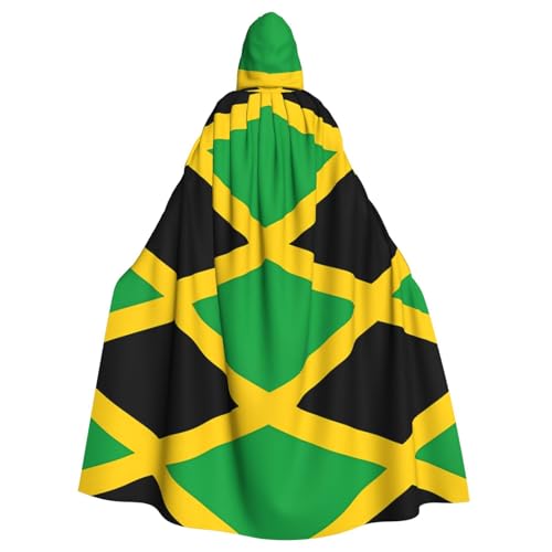 BROLEO Halloween-Umhang mit Kapuze für Erwachsene für Partys und Kostüme, Jamaika-Flagge BROLEO Halloween-Umhang mit Kapuze für Erwachsene für Partys und Kostüme, Jamaika-Flagge von BROLEO
