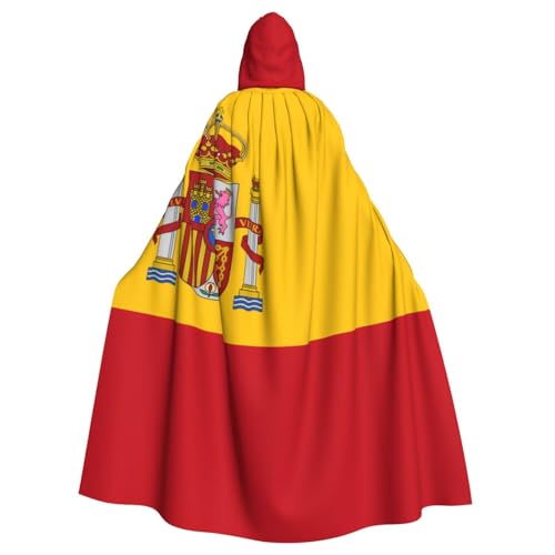 BROLEO Kapuzenumhang mit spanischer Flagge, für Halloween, Erwachsene, für Kostümpartys und Themenveranstaltungen von BROLEO