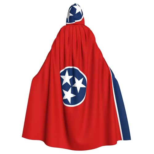 BROLEO Tennessee State Flag Prints Halloween Erwachsene Kapuzenumhang für Kostümpartys und Themenveranstaltungen von BROLEO