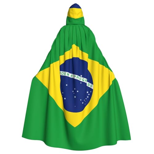 BROLEO Umhang mit brasilianischer Flagge, für Erwachsene, mit Kapuze, für Kostümpartys und Themenveranstaltungen BROLEO Umhang mit brasilianischer Flagge, für Erwachsene, mit Kapuze, für Kostümpartys und Themenveranstaltungen von BROLEO