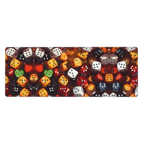 Spielwürfel-Set, Bild, übergroßes Gummi-Mauspad, verdicktes Design, 80 x 30 cm, geeignet für Büro, Gaming von BROLEO