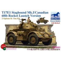 BRONCO MODELS ZB48003 1:48 T17E1 Staghound Mk.I/Canadian 601b Rocket Launch Version (2 Options In One Kit) von BRONCO MODELS