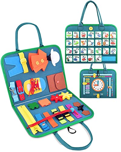 BROTOU Busy Board, Activity Board für Kinder, Montessori Spielzeug ab 1 2 3 4 5 Jahr Quiet Book Grundkenntnisse Erlernen Kleinkinder Sensorik Spielzeug Brett Lernspielzeug Reisespielzeug Geschenk von BROTOU