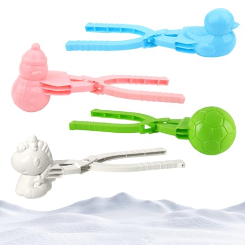 4 Stück Schneeballmaschine, Plastikschneeballclip, Sandball Schneeball Clip Schnee Spielzeug, Schneeball Werkzeug Clip, Winter Schneeball Maker für Kinder Erwachsene Snowball Fight (Rot B) von BRTNUP