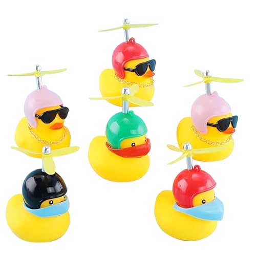 6 Stück Badeente Gummi Ducky Badespielzeug, Quietscheentchen, Quietschende und schwimmende Klassische Entchen für Baby-Dusche Sommer Strand Pool Party Supplies (Gelb a) von BRTNUP