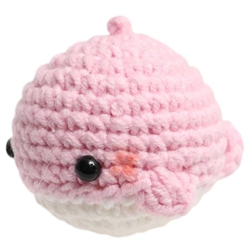 BRTNUP Positiv gehäkeltes Plüschtier, Positiver Delfin, Niedliche Delfin Strick Delfin Puppe, Aufmunterungsgeschenk für Freunde, Thanksgiving, Weihnachten (Rosa) von BRTNUP