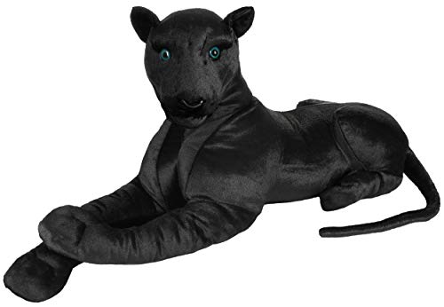 BRUBAKER Panther Plüschtier 110 cm liegend - XL Stofftier Kuscheltier - Raubkatze Schwarz von BRUBAKER