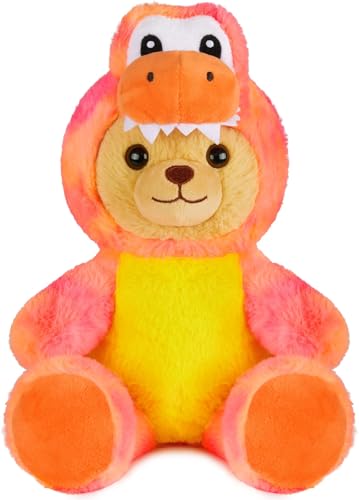 BRUBIES Teddy Drache - 25 cm Teddybär im Drachenkostüm mit Kapuze - Plüschtier für kuschelige Abenteuer - Kuscheltier Geschenk für Kinder - Pink und Orange BRUBIES Teddy Drache - 25 cm Teddybär im Drachenkostüm mit Kapuze - Plüschtier für kuschelige Abenteuer - Kuscheltier Geschenk für Kinder - Pink und Orange von BRUBIES