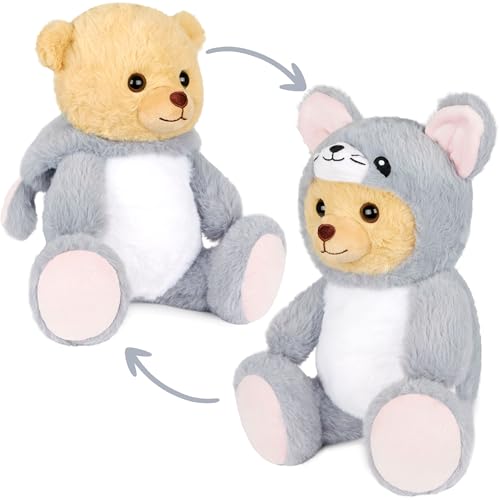 BRUBIES Teddy Maus - 25 cm Teddybär im Mäusekostüm mit Kapuze - Plüschtier für kuschelige Abenteuer - Kuscheltier Geschenk für Kinder - Grau BRUBIES Teddy Maus - 25 cm Teddybär im Mäusekostüm mit Kapuze - Plüschtier für kuschelige Abenteuer - Kuscheltier Geschenk für Kinder - Grau von BRUBIES