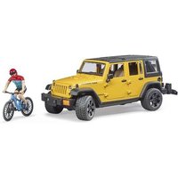 BRUDER 02543 Jeep Wrangler Rubicon Unlimited, 1 Mountainbike und Radfahrer von BRUDER DIE PROFI SERIE