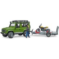 BRUDER 02589 Land Rover Defender mit Anhänger + Scrambler Ducati Full Throttle und Fahrer von BRUDER DIE PROFI SERIE