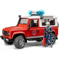 BRUDER 02596 Land Rover Defender Station Wagon Feuerwehr-Einsatzfahrzeug mit Feuerwehrmann inkl. Feuerlöscher von BRUDER DIE PROFI SERIE