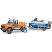 BRUDER 02599 Land Rover Defender Station Wagon mit Anhänger, Personal Watercraft und Fahrer von BRUDER DIE PROFI SERIE