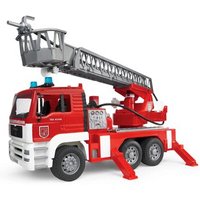 BRUDER 02771 MAN TGA Feuerwehr mit Drehleiter, Wasserpumpe und Licht und Sound Modul von BRUDER DIE PROFI SERIE