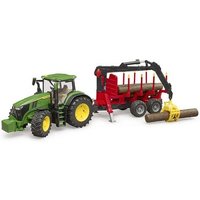 BRUDER 03154 John Deere 7R 350 mit Rückeanhänger und 4 Baumstämmen von BRUDER DIE PROFI SERIE