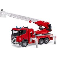 BRUDER 03591 Scania Super 560R Feuerwehr mit Drehleiter, Wasserpumpe und Light & Sound Modul von BRUDER DIE PROFI SERIE