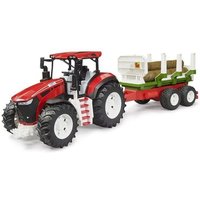 BRUDER 03453 ROADMAX Traktor mit Rückeanhänger und 3 Baumstämmen von BRUDER ROADMAX