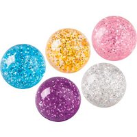 BRUNNEN 103668306 Gummiball Flummi Glitter, sortiert von BRUNNEN