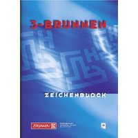 BRUNNEN 1047333 Zeichenblock „3-BRUNNEN-Block“ A3 Deckblatt: blau von BRUNNEN