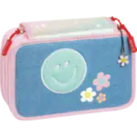 BRUNNEN 1049121422 Federmäppchen Happy Hippie, 3 Reißverschlüsse, jeansblau/mehrfarbig, pastell BRUNNEN 1049121422 Federmäppchen Happy Hippie, 3 Reißverschlüsse, jeansblau/mehrfarbig, pastell von BRUNNEN