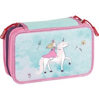 BRUNNEN 1049121842 Schüler-Etui Federmappe 3-Fach Einhorn-Prinzessin - gefüllt von BRUNNEN