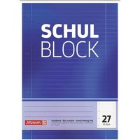 BRUNNEN 1052527 Block „Schulblock“ A4 liniert, mit Randlinie innen und außen, Lin. 27 von BRUNNEN