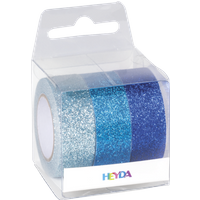 BRUNNEN 203584376 Glitter Tape 3er Set hellblau, mittelblau, dunkelblau von BRUNNEN