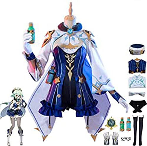 BRZUIL Genshin Impact Kostüm, Sucrose Cosplay Outfits Anzug für Maskerade, Genshin Theme Sucrose Halloween Karneval Party Jacke Anzug Kleidung mit Accessoires,Grün,XXL von BRZUIL