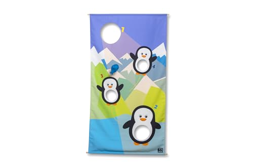 BS Toys GA428 Füttere den Pinguin Spielzeug - Indoor & Outdoor Spaß für Kinder - Mit 3 Filzfischen aus recycelten Materialien, Stoff und Holz - Ab 3 Jahren von BS Toys