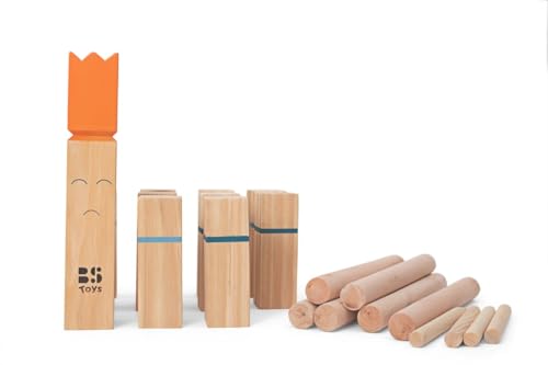 BS Toys Kubb für Kinder, An Active Family Game Wikingerspiel, Kubb Wikingerschach Holz Outdoor Spiel Wurf, Play, Move, Learn! von BS Toys