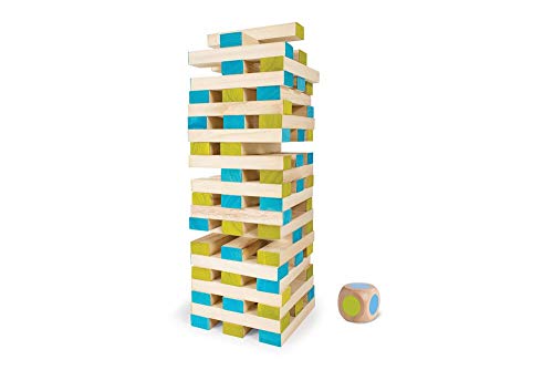 Großer Turm mit Würfel - Kinder Geschicklichkeitsspiel - Mit Blöcke Tasche Würfel - Spielzeug für Draußen von BS Toys -