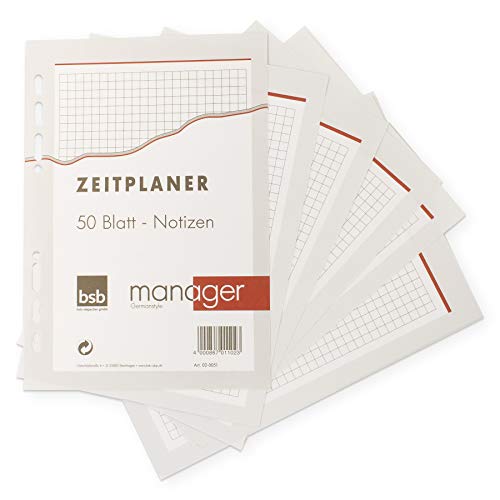 Ersatzeinlage Manager A5, Notizpapier kariert 50 Blatt von BSB-Obpacher GmbH