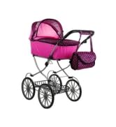 BSD Puppenwagen, Puppenwagen mit Wickeltasche - Rosa Kreise von BSD