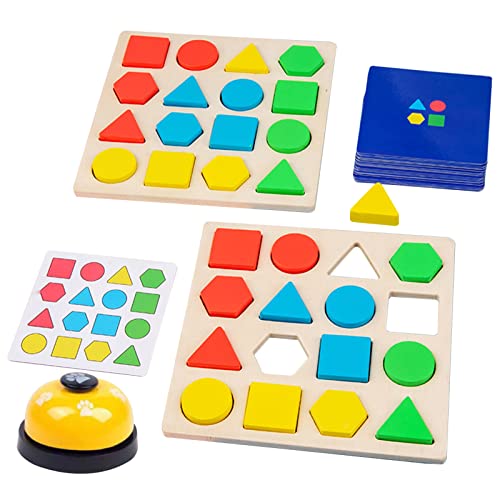 BSEID 5 Holz Formensortierer Spielzeug | Farbe Sortieren Vorschule geometrische Formen Spielzeug,Pädagogisches Spielzeug Shaper Sorter Holzpuzzles für Kinder, Jungen, Mädchen von BSEID