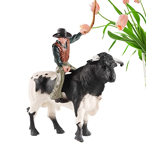 BSEID Cowboy-Figur Reitstier | Simuliertes spanisches Wildes Torero-Vieh – Rodeoes Cowboy Cattle Figure Toy for Alter 3-5 6-12 Kinder Geburtstagsgeschenk Weihnachten von BSEID