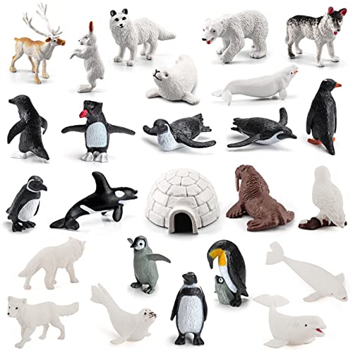 BSEID Polar Tierfiguren Set - Kleine Ozean Tierfiguren Set mit Walen Polartier | Kleine Polar Tierfiguren für Geburtstagsfeier Bevorzugung von BSEID