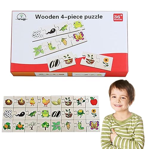 BSEID Verschiedene Puzzles für sie, selbstkorrigierende Holzpuzzleteile für Tiere, Klassifizierungspuzzle mit Puzzleteilen von Bauernhoftieren, Lernspielzeug von BSEID