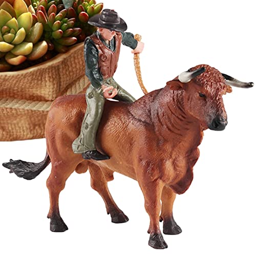 Bullen reiten Figuren, Realistische spanische Stierkämpfer Cattle Figuren, Rodeoes Action Figur für Sammlung Pädagogisches Spielzeug Kuchendeckel Geschenk für Kinder Kleinkinder Bseid von BSEID