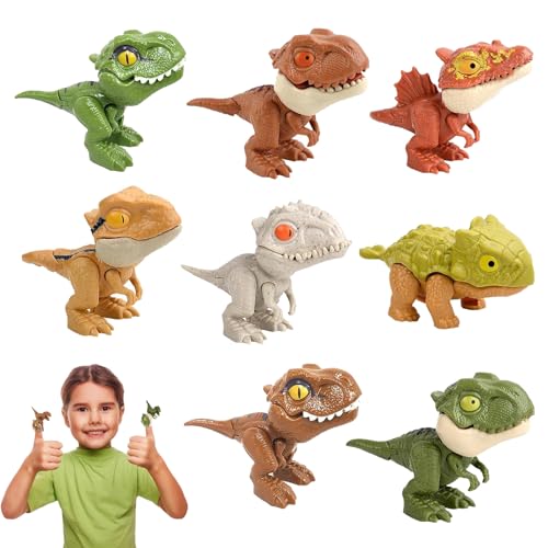 Dinosaurier Fingerbeißen Spielzeug - Fingerbeißendes Tierspielzeug | Dinosaurierfingerpuppen Kleinkindspielzeug, Vorschullernen Minimodels Lernspielzeug, 8pcs Bseid von BSEID