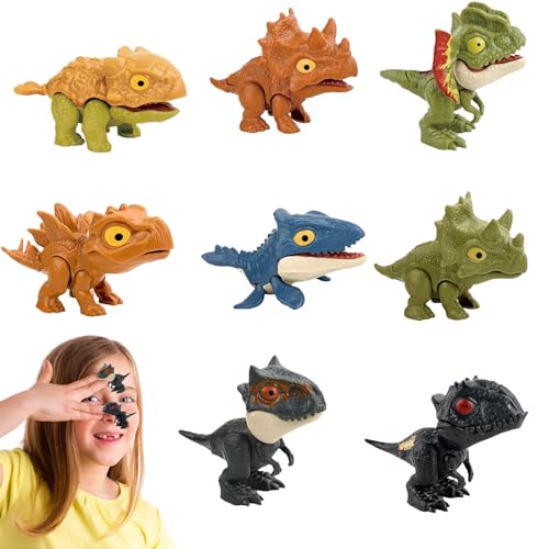 Dinosaurier beißen Finger Marionette - Handpuppe Fingerbeißen Dinosaurier Spielzeug,Dinosaurier-Fingerpuppen Kleinkindspielzeug, Vorschule lernen Minimodels Pädagogisches Spielzeug, 8pcs Bseid von BSEID